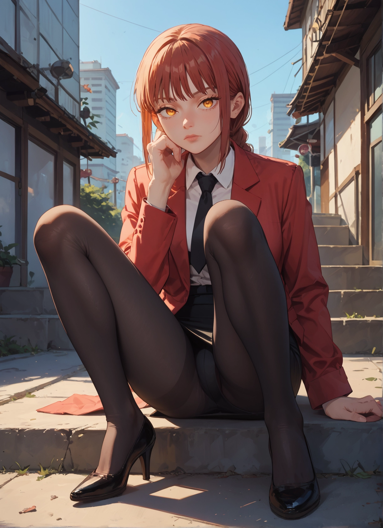 1girl, pantyhose, underwear, panties, necktie, high heels · Yamete.gg
