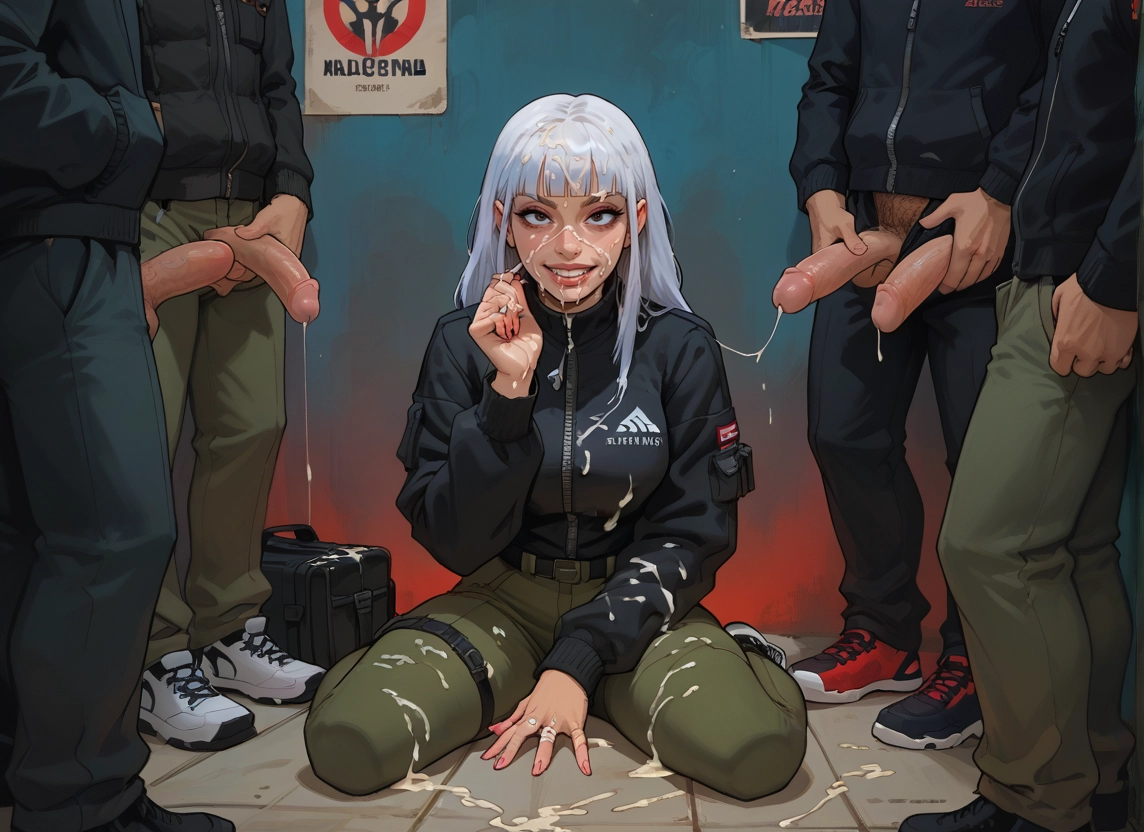 penis, cum, 1girl, multiple boys, uncensored, facial · Yamete.gg