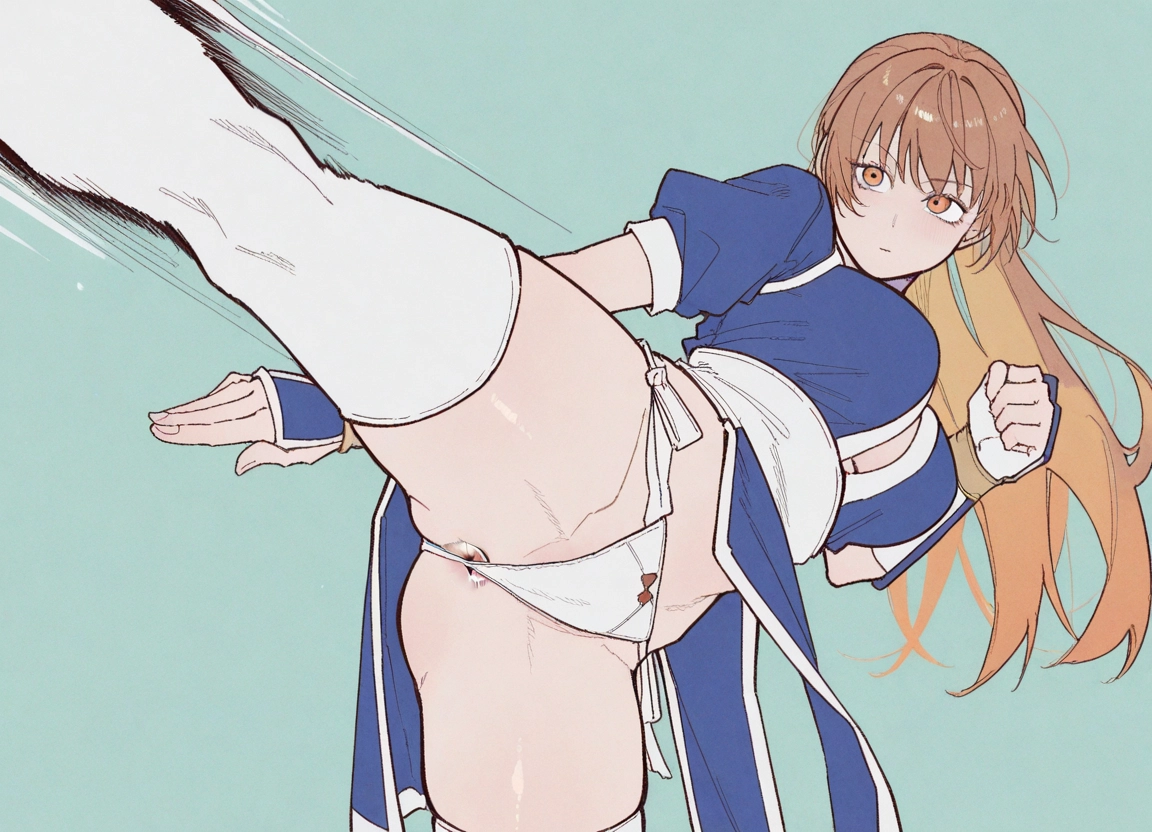 1girl, underwear, panties, thighhighs, long hair, pelvic curtain · Yamete.gg