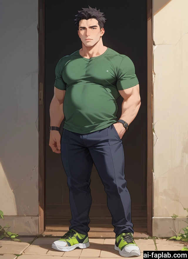 bara, male focus, 1boy, muscular, solo, muscular male · Yamete.gg