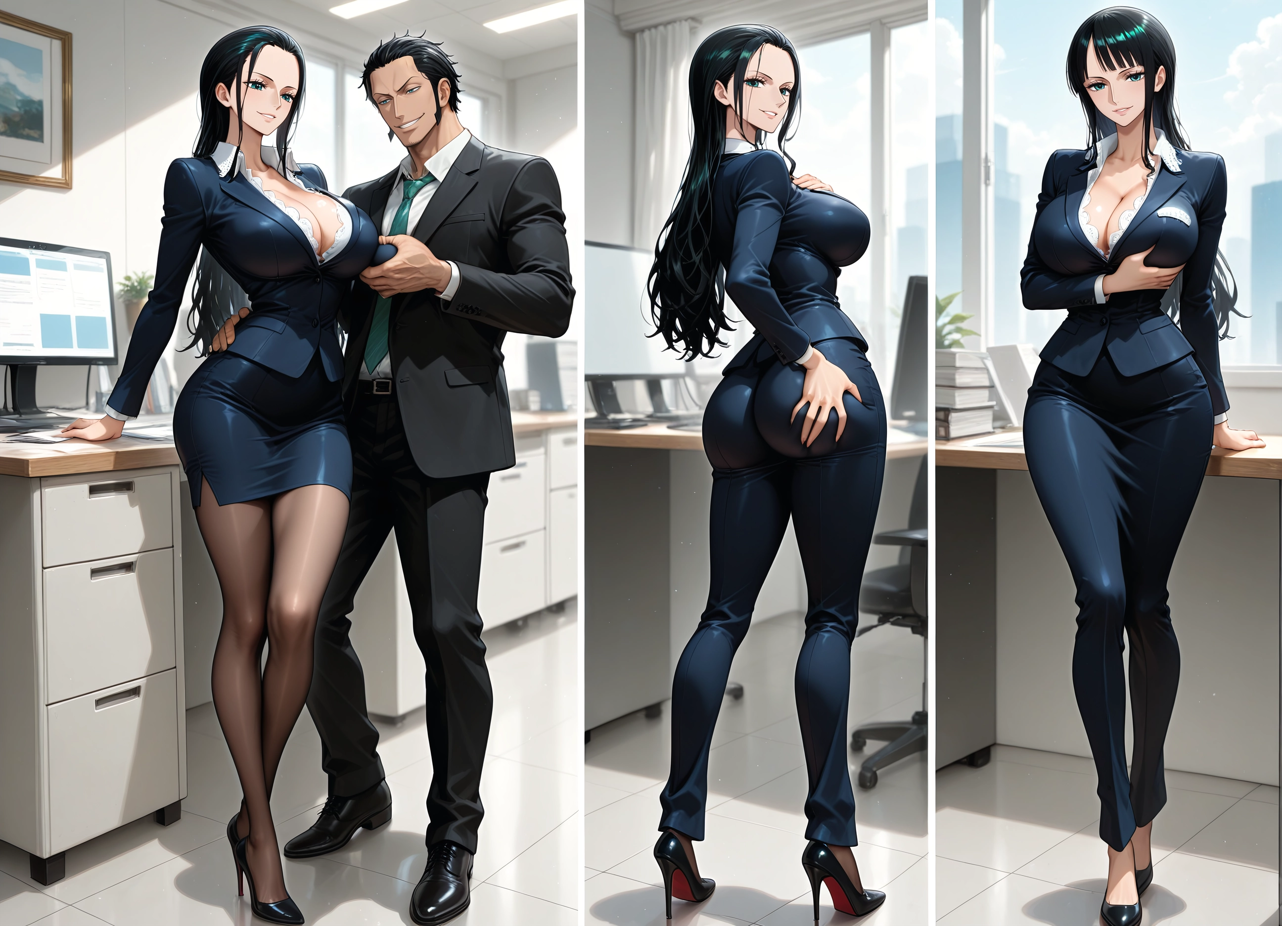 breasts, pantyhose, 1boy, high heels, ass, skirt · Yamete.gg
