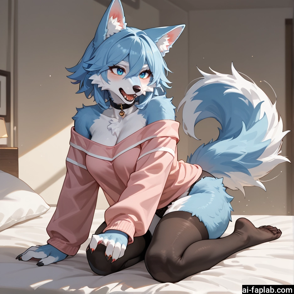 1girl, animal ears, tail, breasts, furry, thighhighs