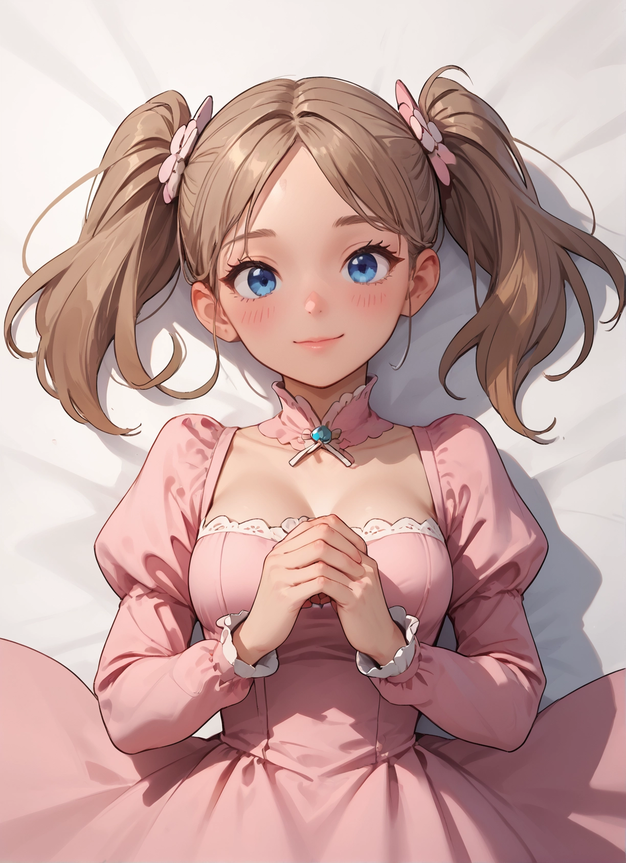 1girl, solo, twintails, blue eyes, dress, breasts · Yamete.gg