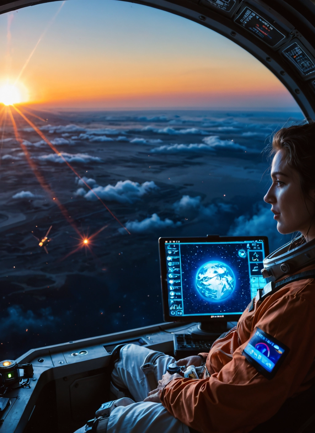 cloud, planet, solo, 1boy, space, science fiction