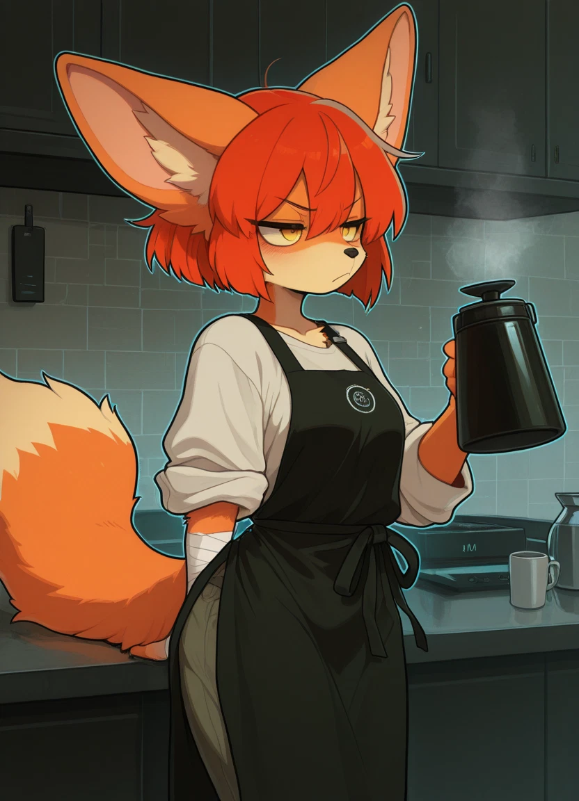furry, 1girl, solo, animal ears, furry female, tail