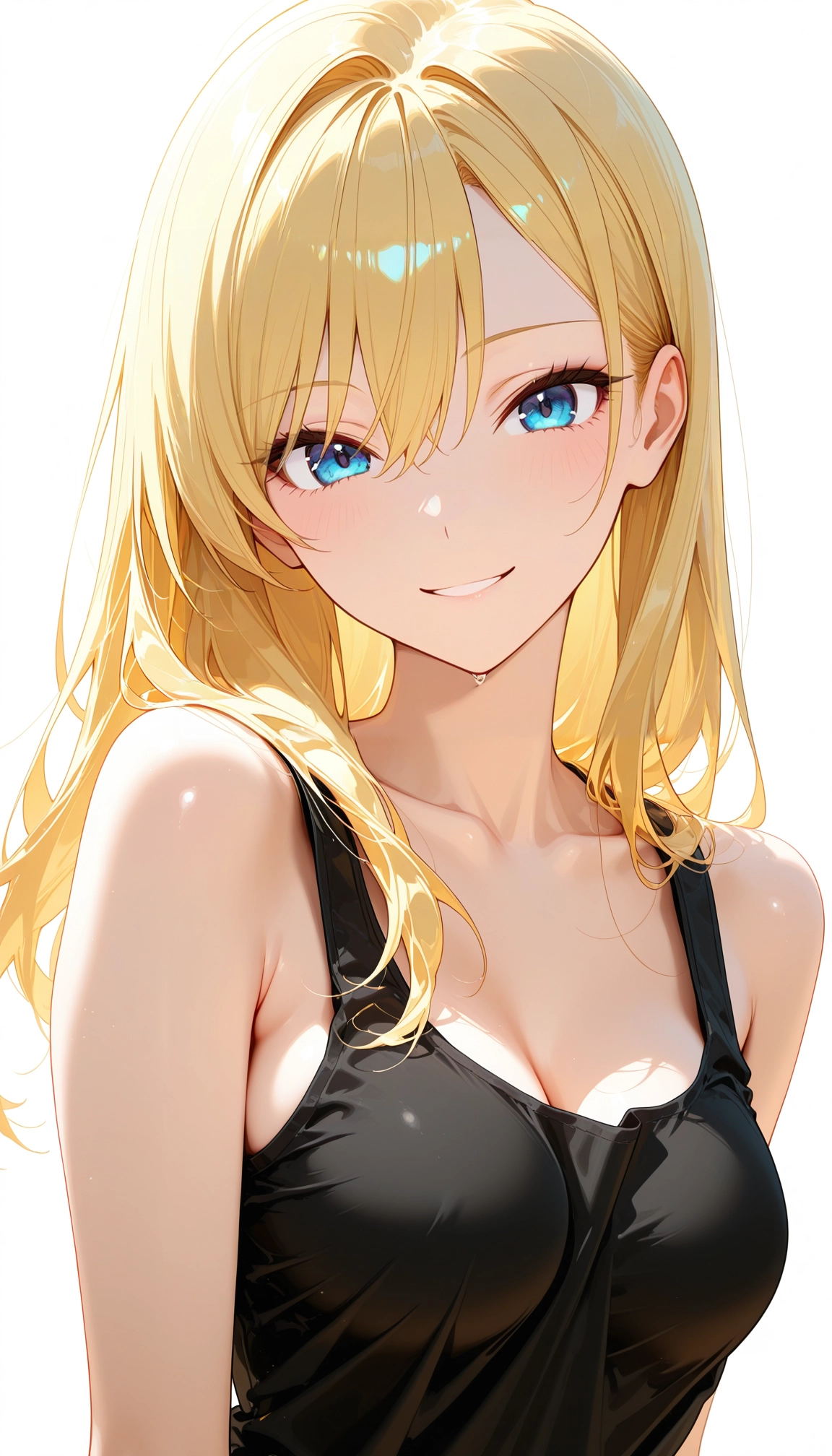 1girl, breasts, solo, blonde hair, smile, blue eyes · Yamete.gg