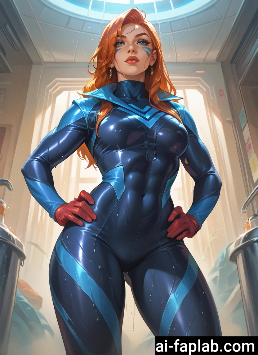 1girl, bodysuit, jewelry, earrings, breasts, solo · Yamete.gg