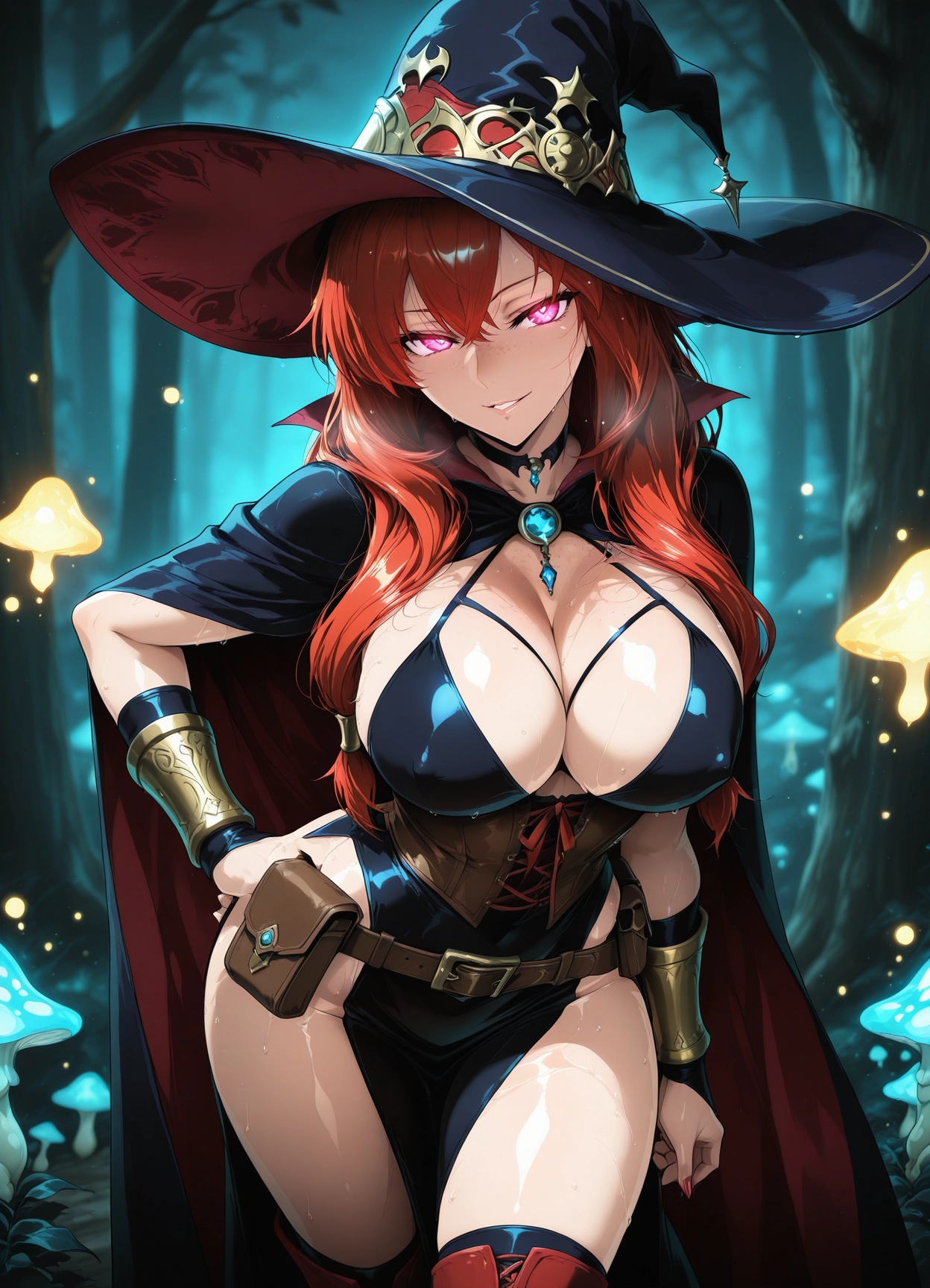 1girl, breasts, hat, solo, pelvic curtain, witch hat · Yamete.gg
