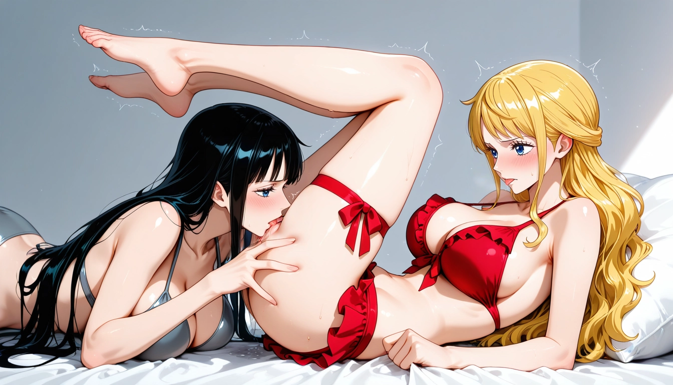 breasts, yuri, multiple girls, blue eyes, 2girls, long hair · Yamete.gg