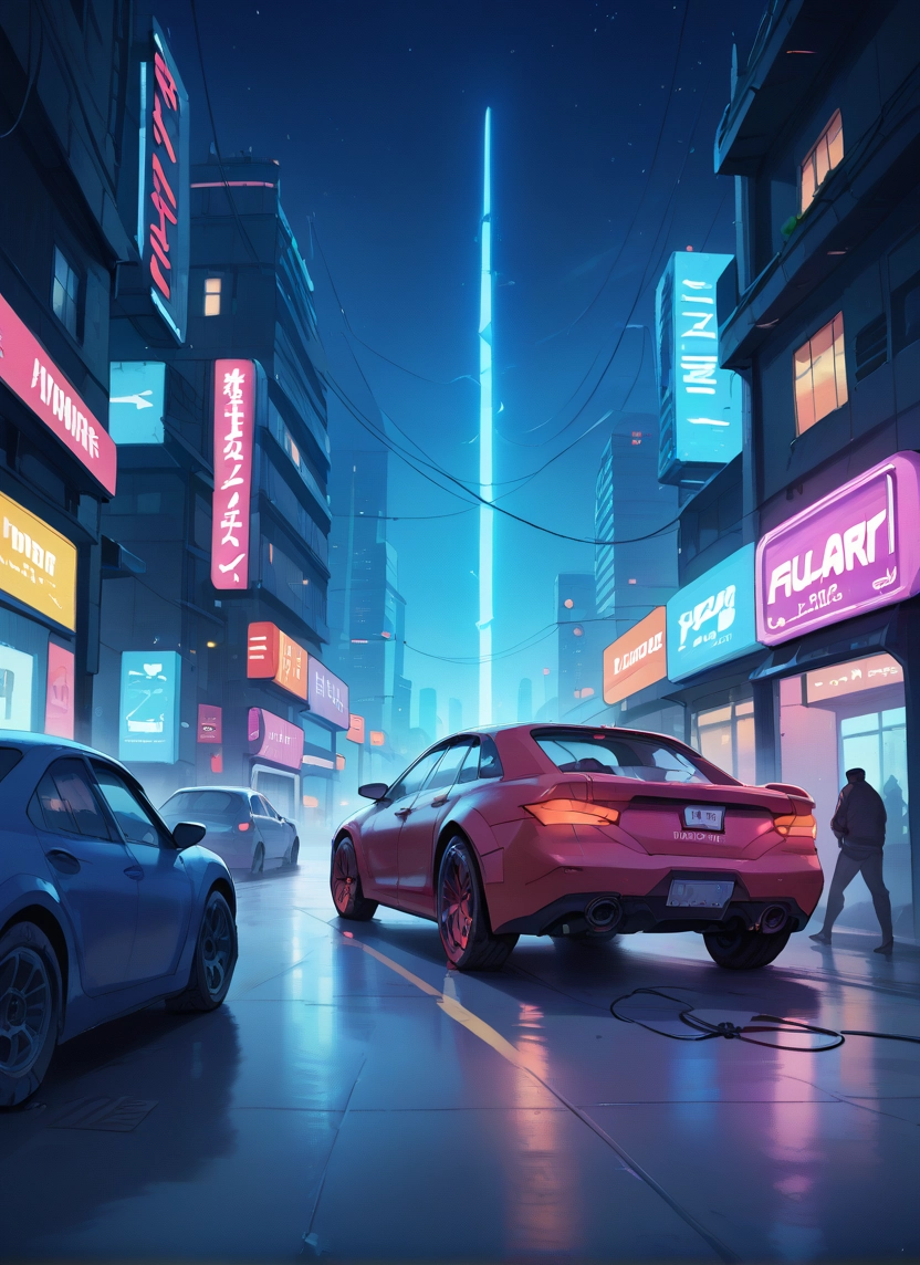 car, ground vehicle, motor vehicle, night, vehicle focus, sky · Yamete.gg