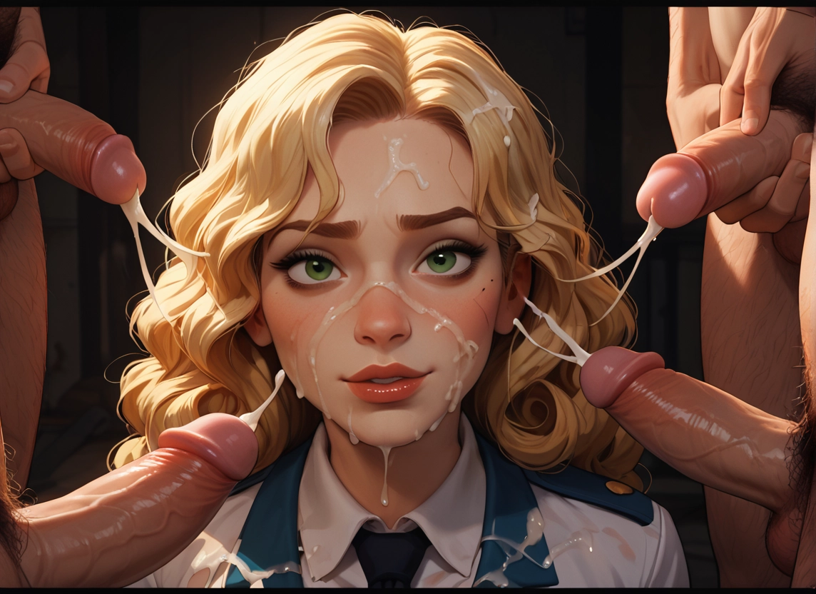 1girl, penis, cum, green eyes, multiple penises, hetero · Yamete.gg