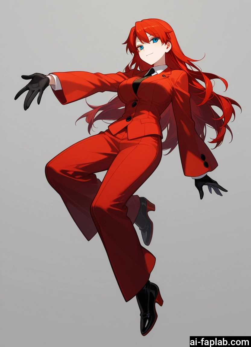 1girl, long hair, gloves, blue eyes, solo, necktie · Yamete.gg