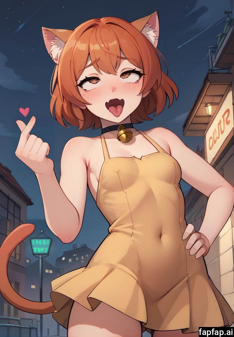 1girl, animal ears, dress, solo, breasts, cat ears