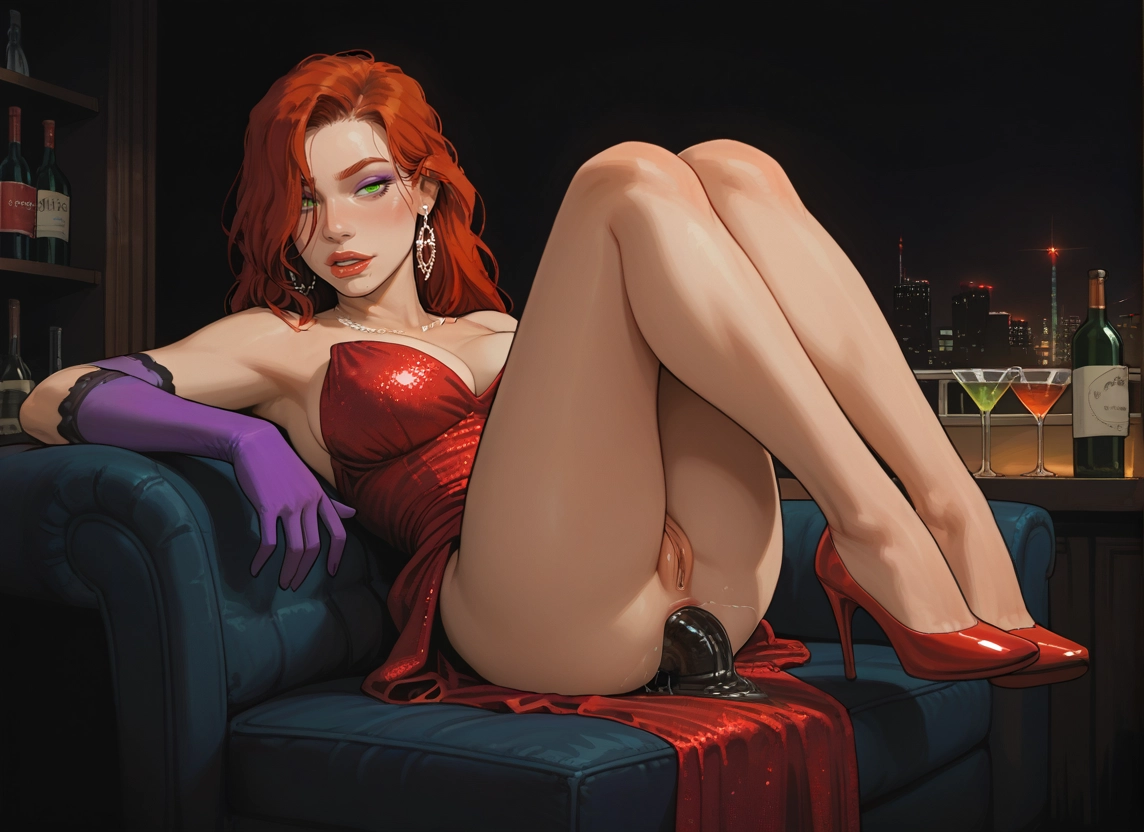 1girl, solo, gloves, dress, breasts, anal · Yamete.gg