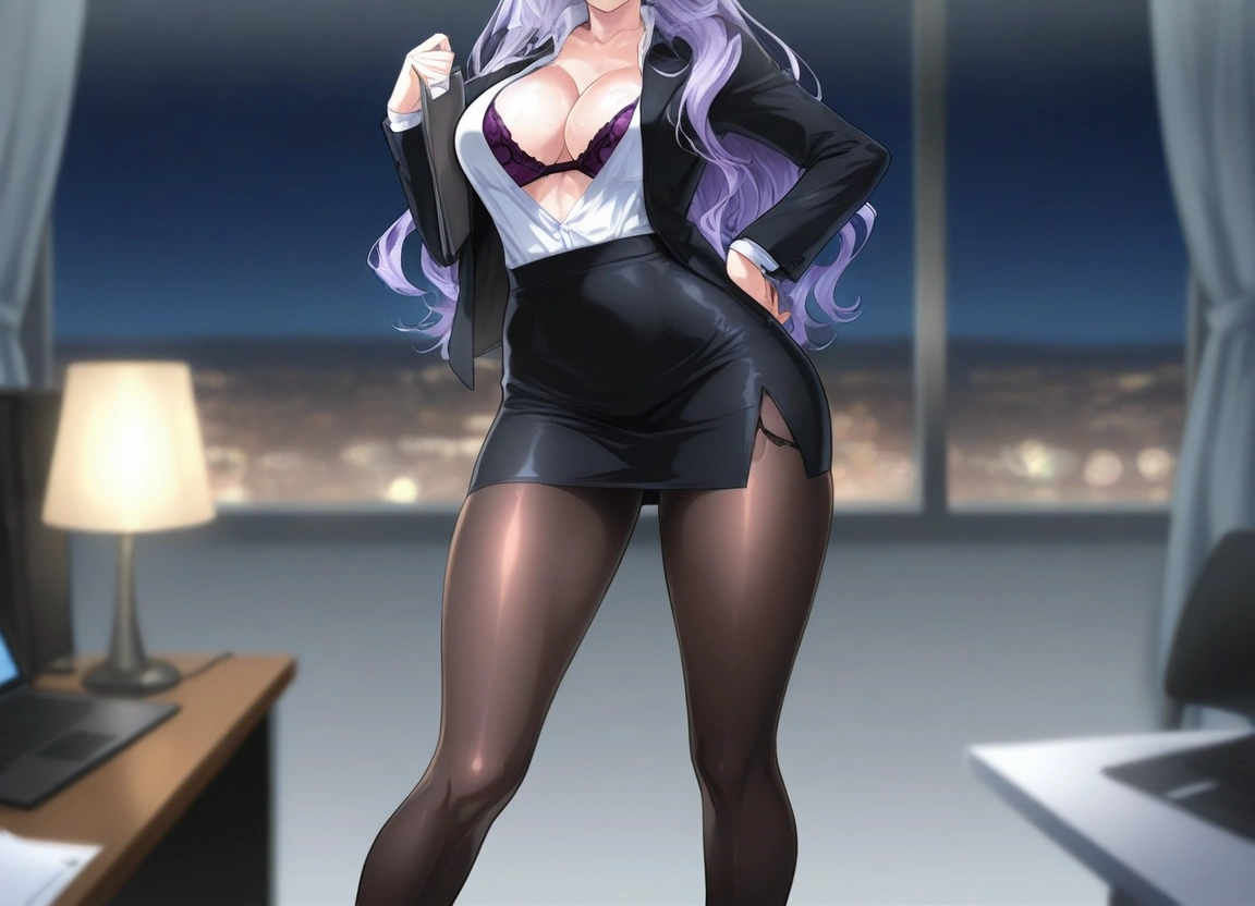1girl, breasts, pantyhose, underwear, bra, skirt · Yamete.gg