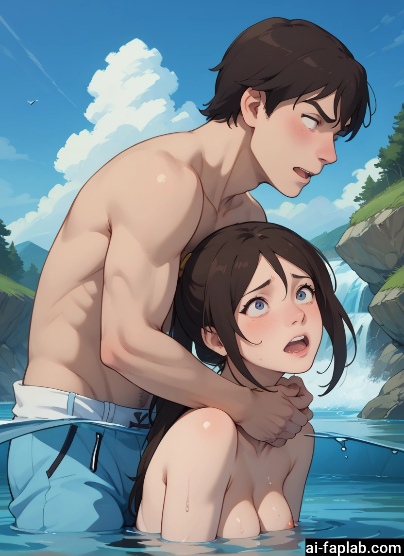 1girl, 1boy, breasts, blue eyes, brown hair, open mouth · Yamete.gg