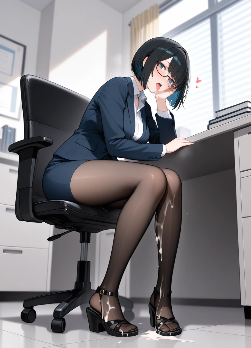 1girl, skirt, pantyhose, solo, tongue, tongue out · Yamete.gg