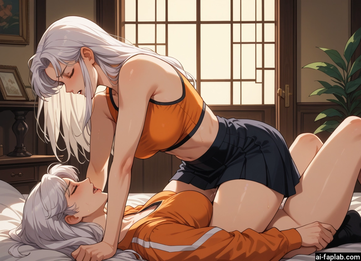 futanari, multiple girls, 2girls, skirt, breasts, long hair · Yamete.gg