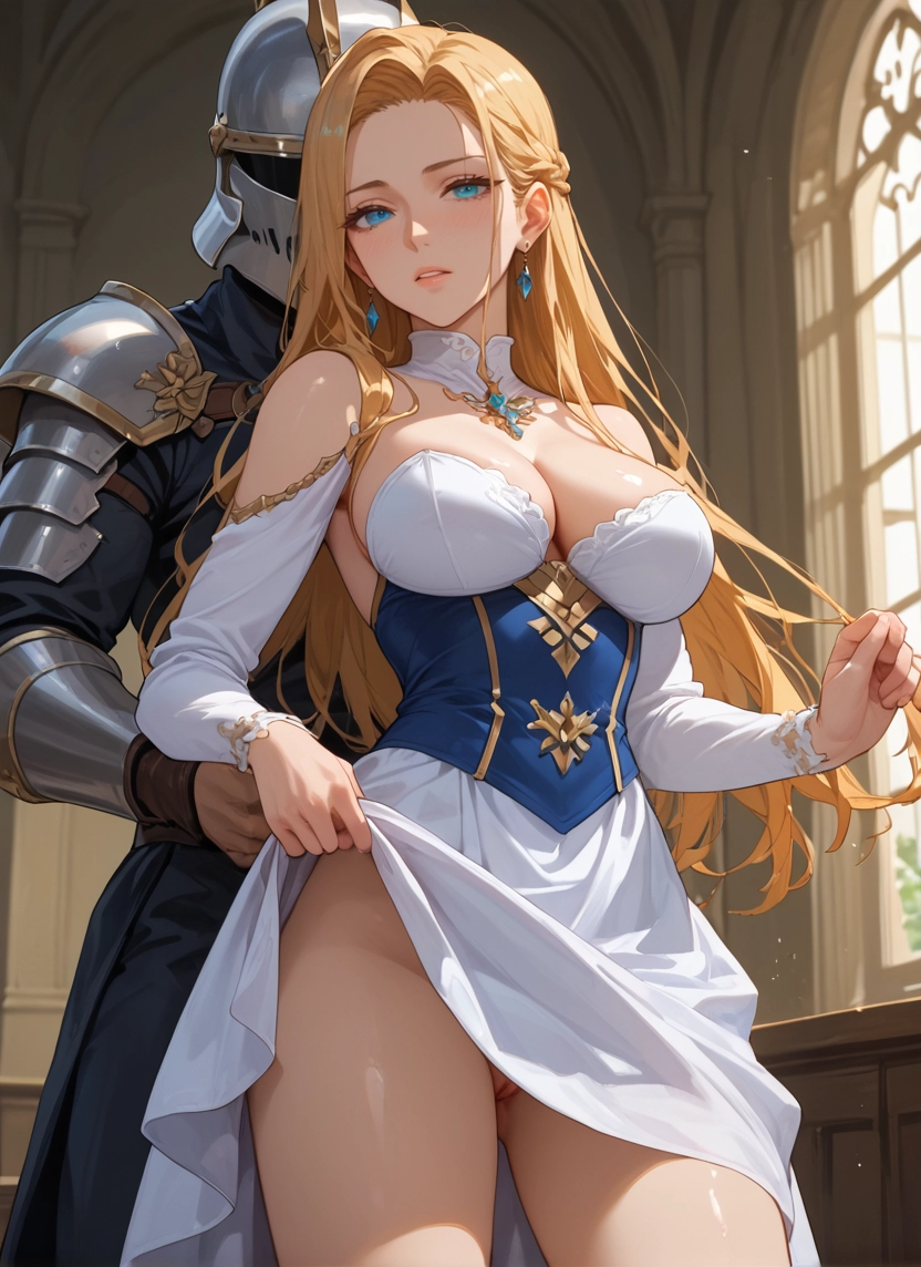 breasts, 1girl, blonde hair, jewelry, long hair, blue eyes · Yamete.gg