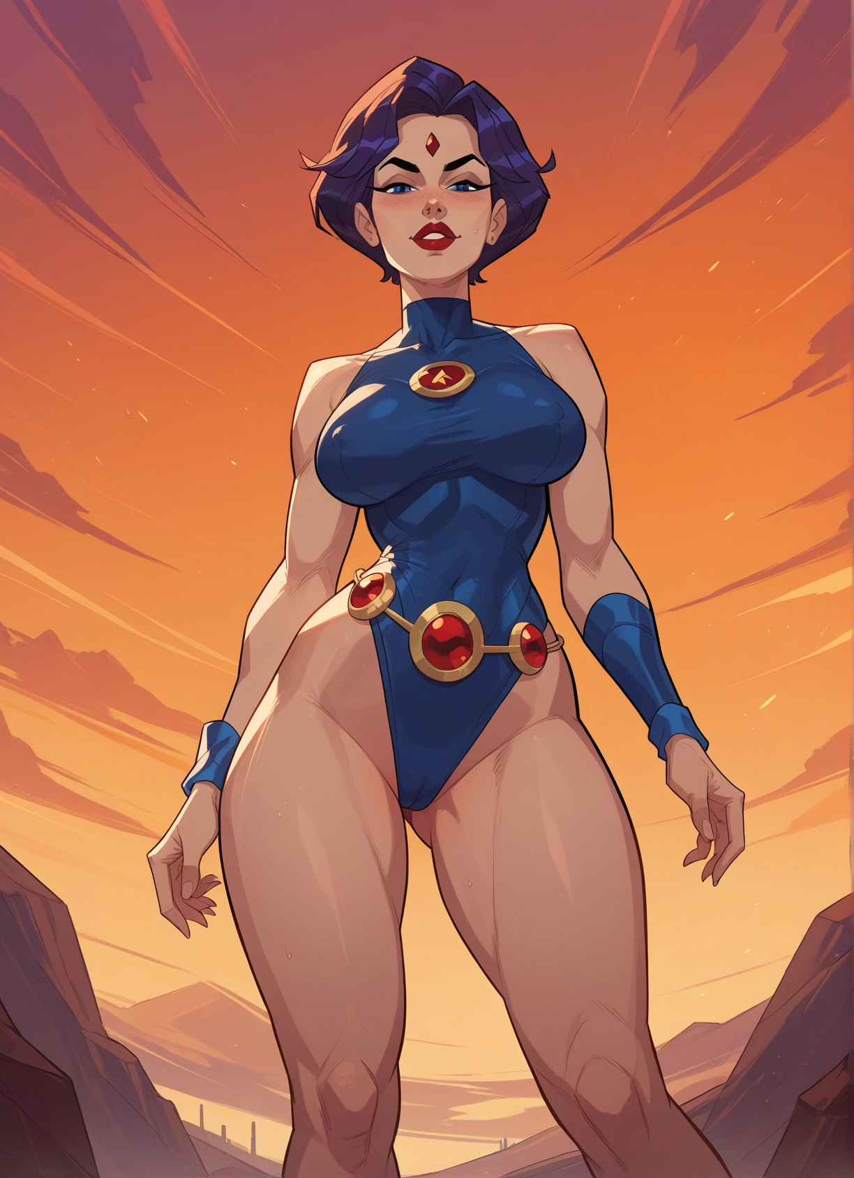 1girl, breasts, leotard, solo, blue eyes, short hair · Yamete.gg