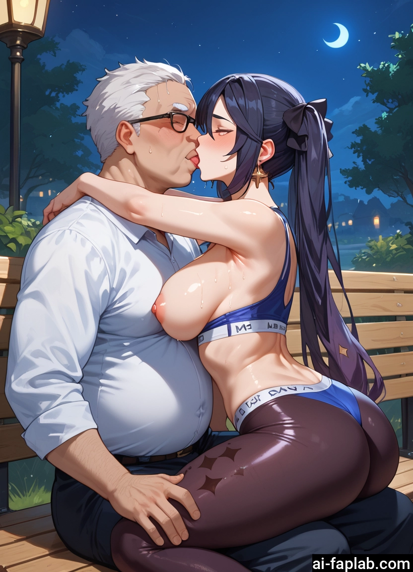 1girl, breasts, 1boy, nipples, kiss, hetero