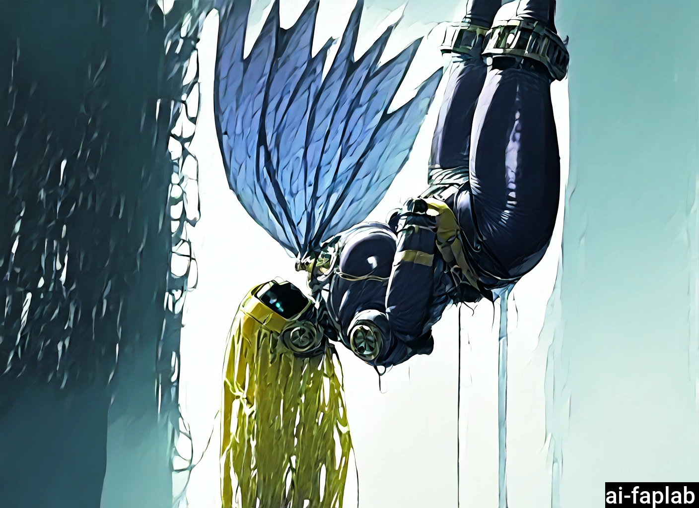 1girl, blonde hair, solo, upside-down, long hair, wings · Yamete.gg