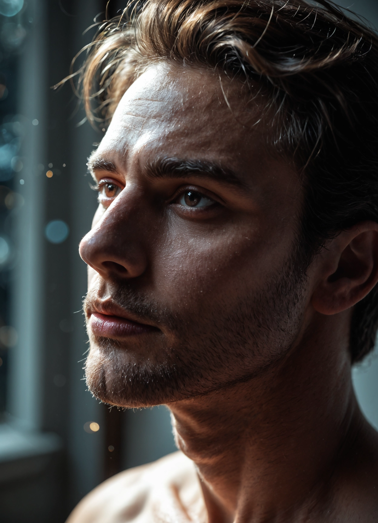 1boy, solo, male focus, realistic, facial hair, portrait · Yamete.gg