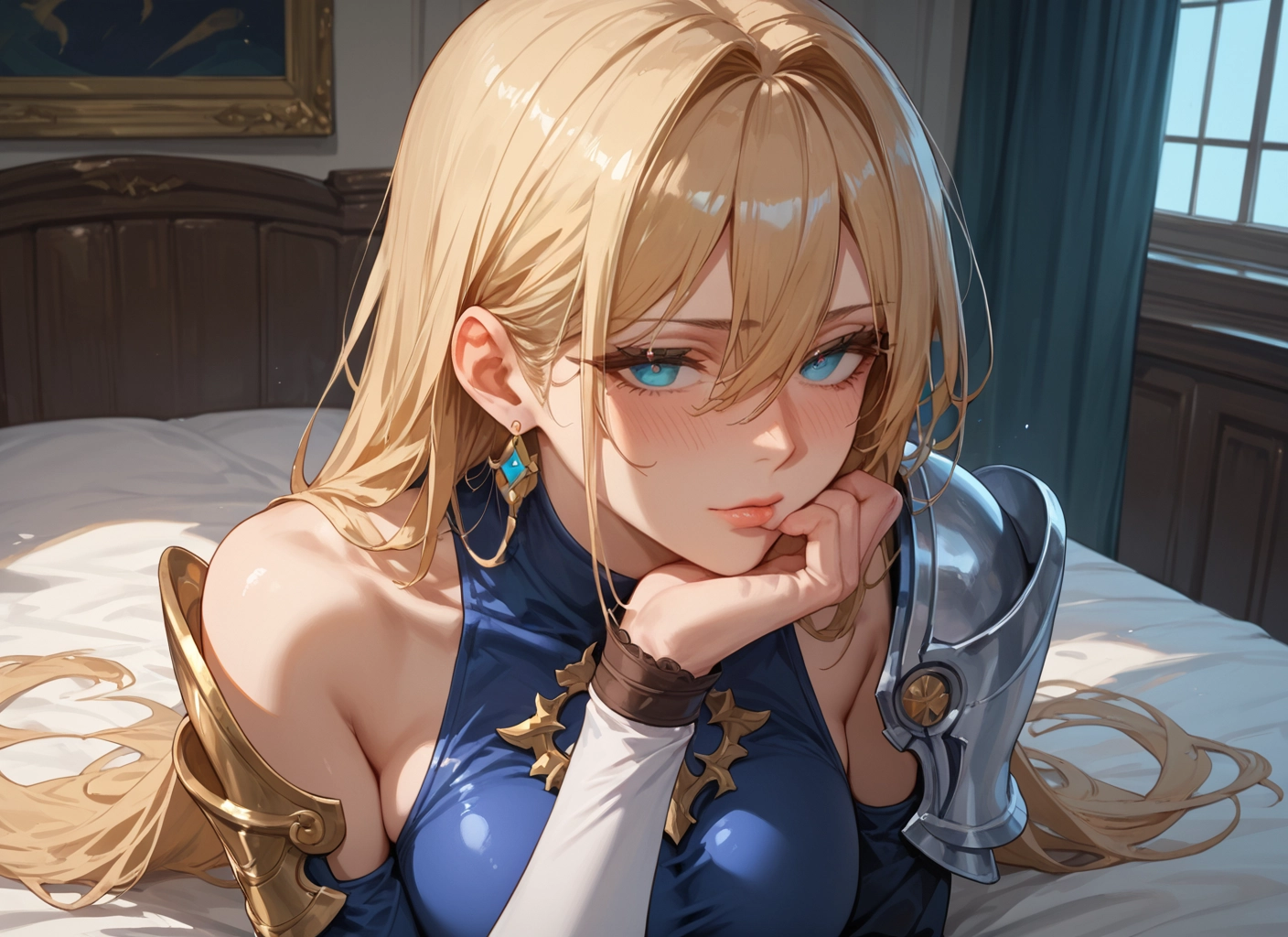 1girl, long hair, blonde hair, breasts, jewelry, solo · Yamete.gg