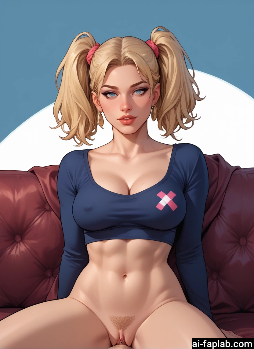 1girl, breasts, blonde hair, pubic hair, twintails, jewelry