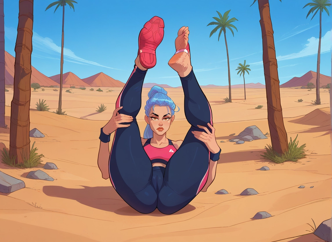 1girl, solo, blue hair, feet, soles, shoes · Yamete.gg