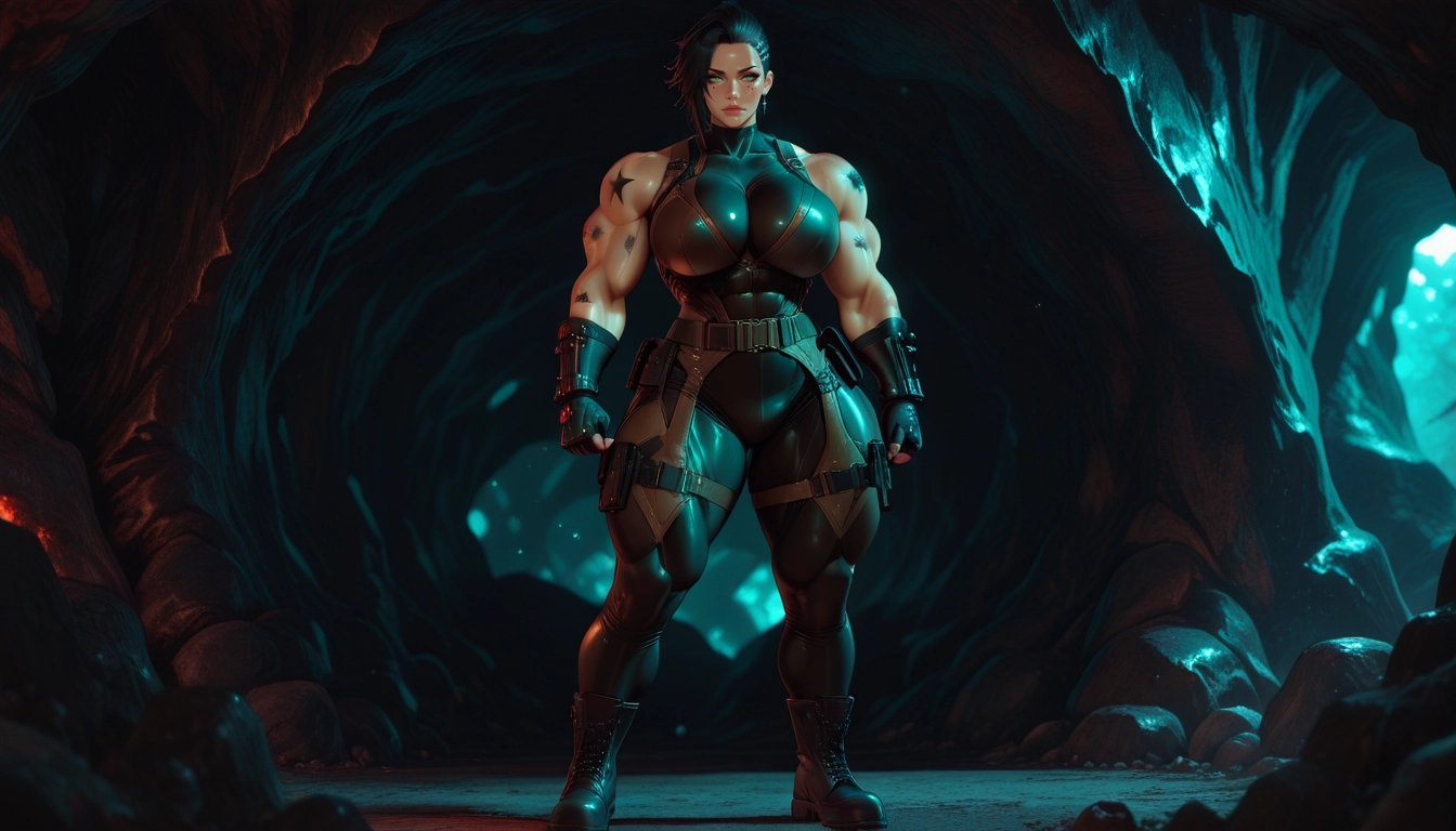 1girl, muscular female, breasts, muscular, thick thighs, solo · Yamete.gg