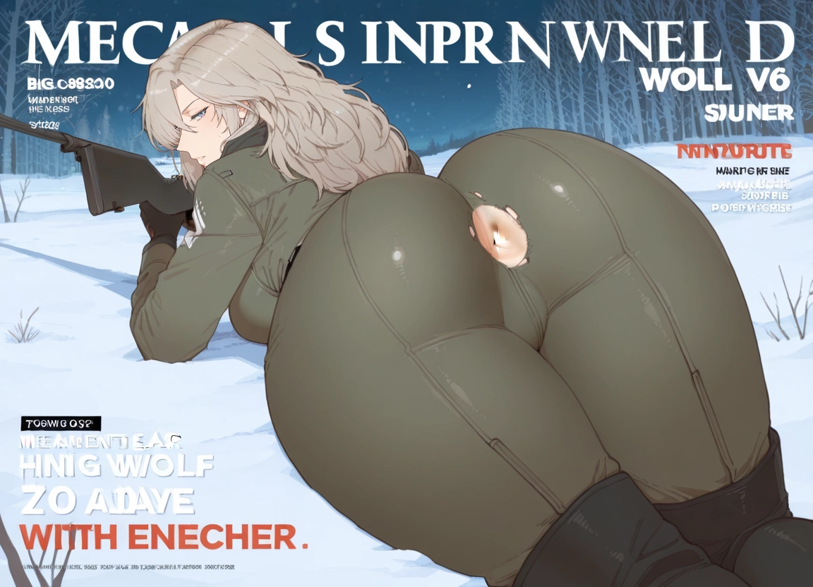 1girl, ass, torn clothes, solo, snow, weapon · Yamete.gg