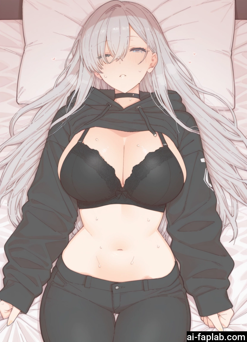 1girl, breasts, underwear, bra, navel, long hair