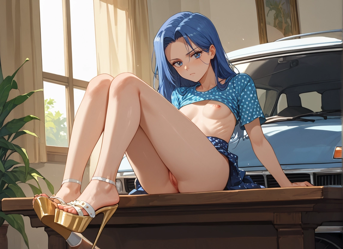 1girl, solo, pussy, breasts, blue eyes, nipples · Yamete.gg