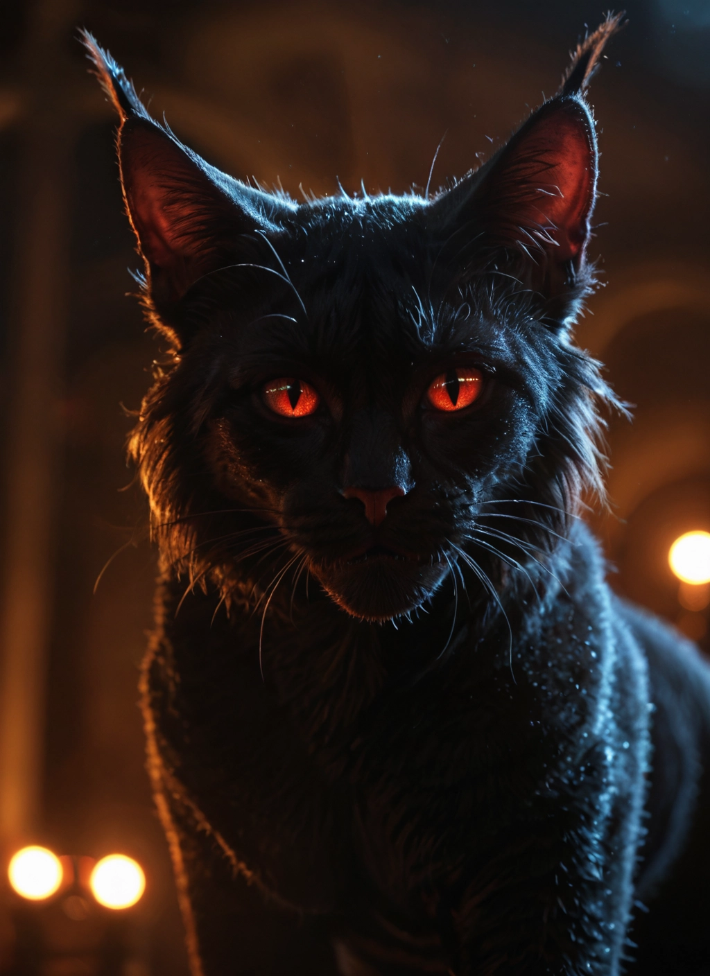 no humans, cat, animal focus, blurry, looking at viewer, animal · Yamete.gg