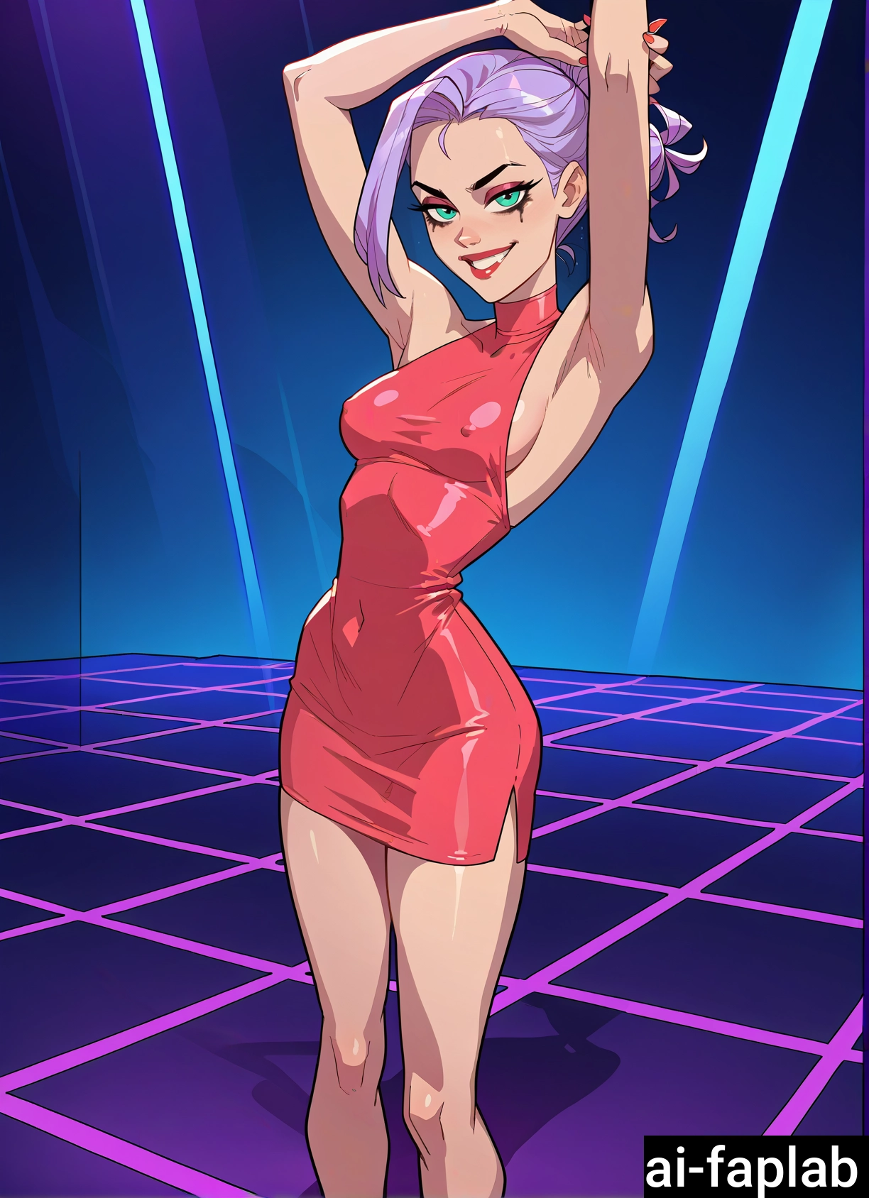 1girl, solo, dress, breasts, armpits, smile · Yamete.gg