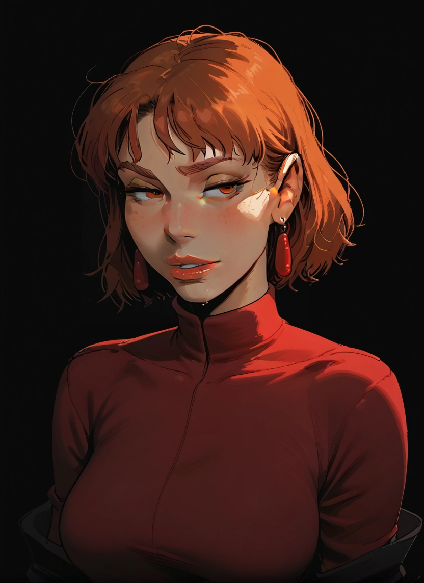 1girl, solo, jewelry, earrings, short hair, looking at viewer