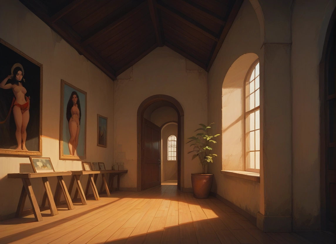 breasts, indoors, tail, window, long hair, underwear · Yamete.gg