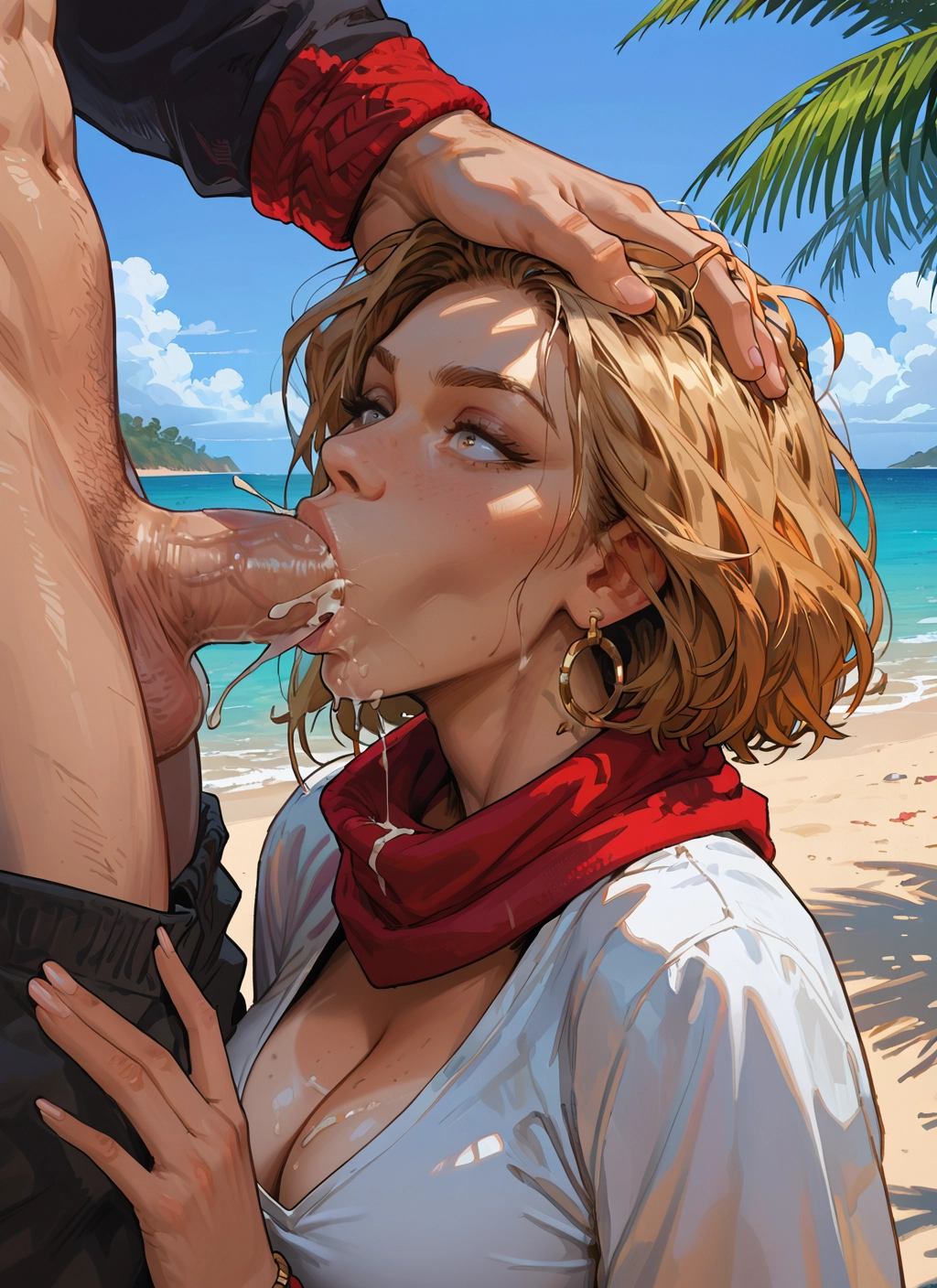 penis, 1girl, breasts, oral, hetero, fellatio · Yamete.gg