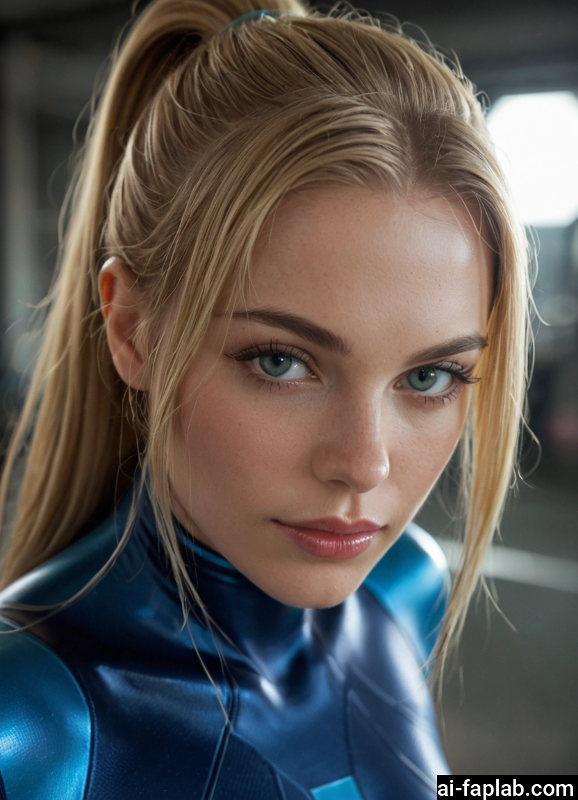 1girl, solo, blonde hair, bodysuit, zero suit, ponytail · Yamete.gg