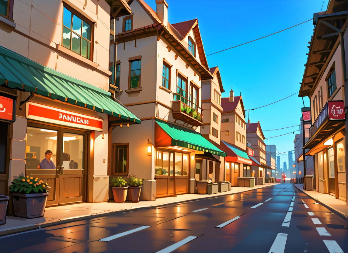 scenery, outdoors, plant, potted plant, building, street · Yamete.gg