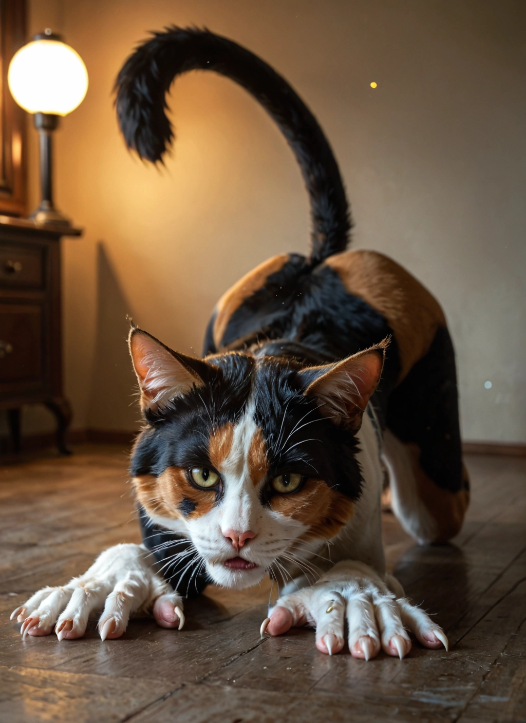 cat, no humans, animal focus, solo, claws, realistic