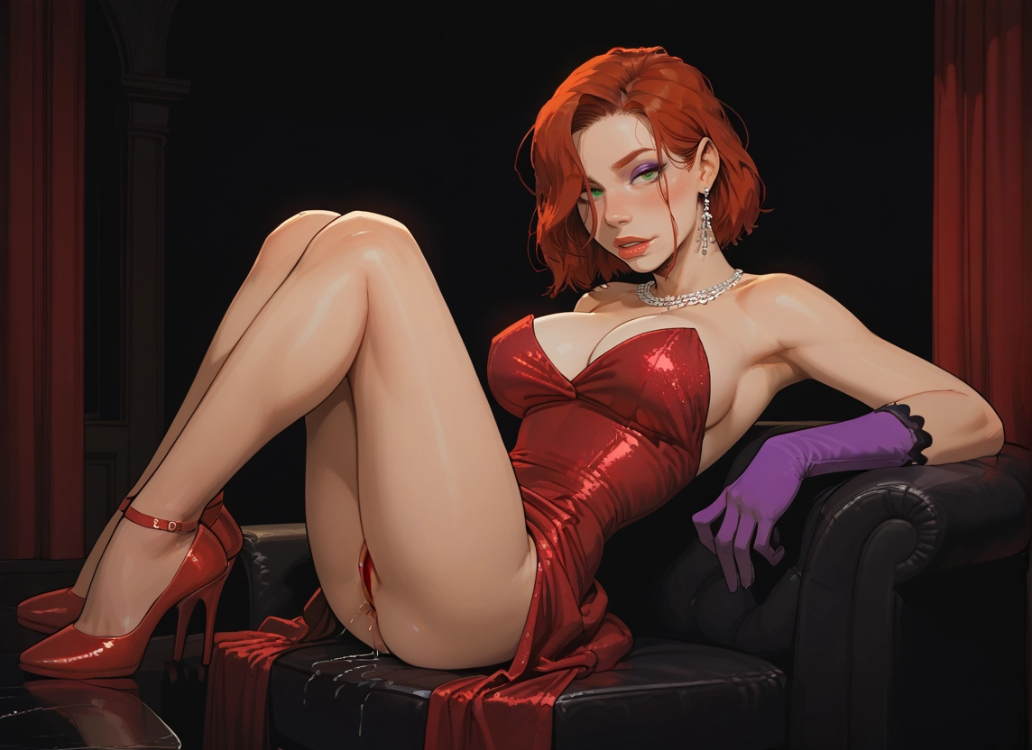 1girl, breasts, gloves, solo, dress, jewelry · Yamete.gg