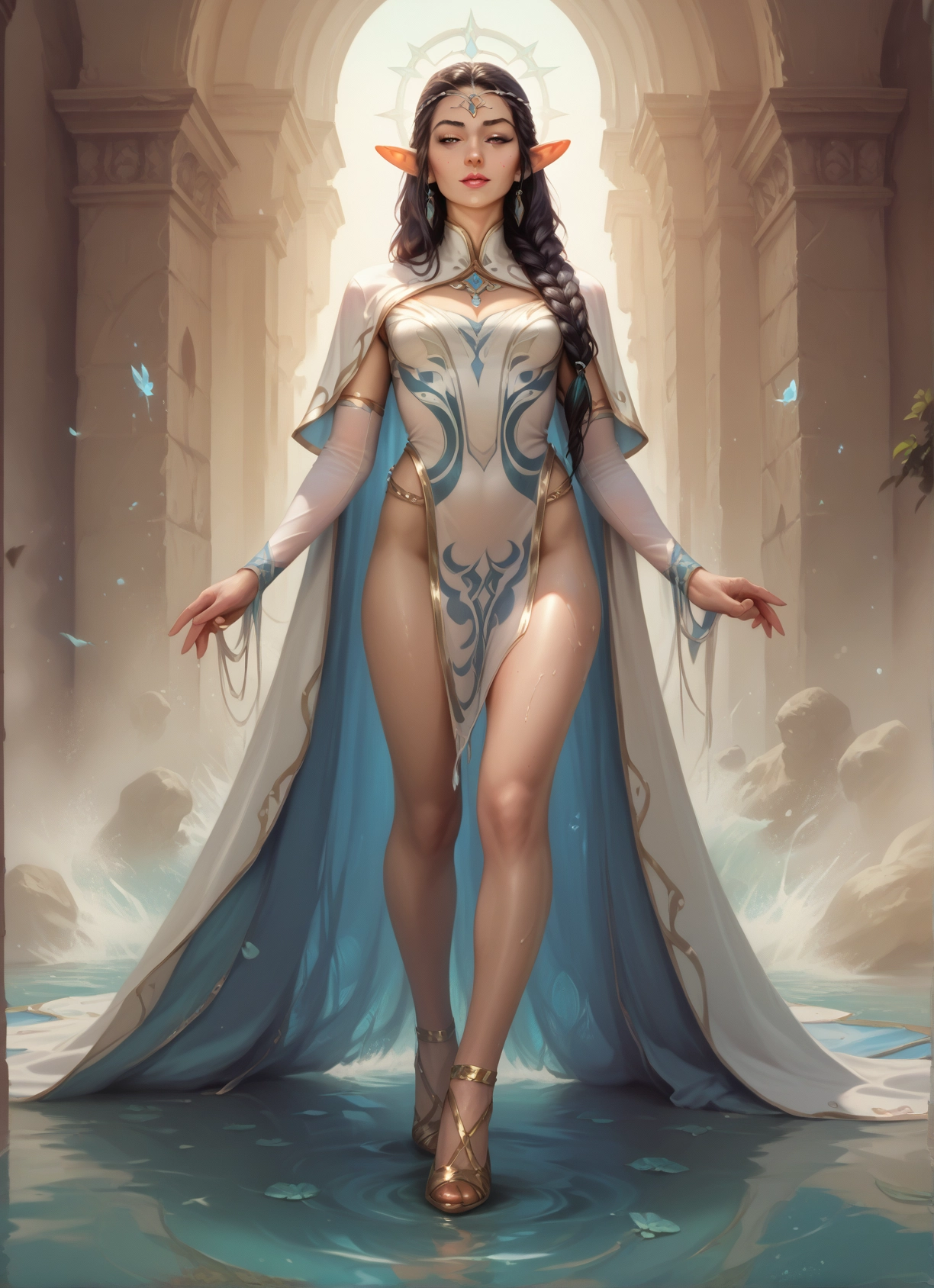 1girl, pointy ears, solo, braid, long hair, jewelry · Yamete.gg