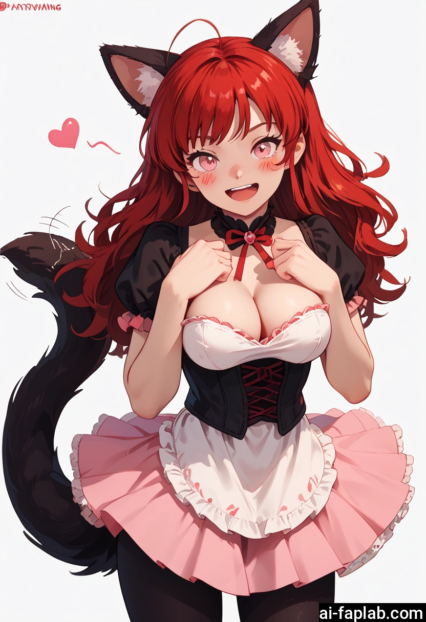 1girl, breasts, animal ears, solo, tail, long hair