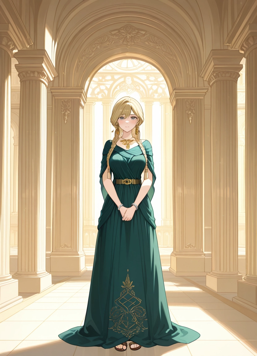 1girl, solo, dress, blonde hair, jewelry, looking at viewer · Yamete.gg
