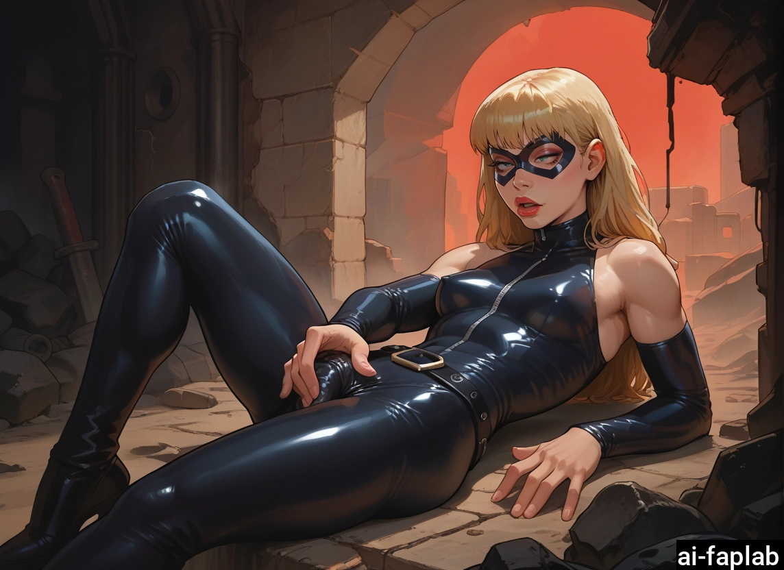 1girl, solo, blonde hair, mask, bodysuit, breasts · Yamete.gg
