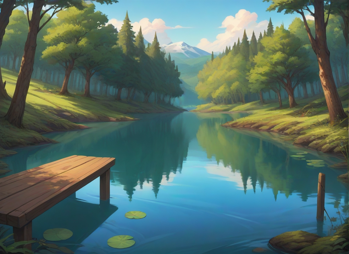 no humans, scenery, tree, cloud, sky, lily pad
