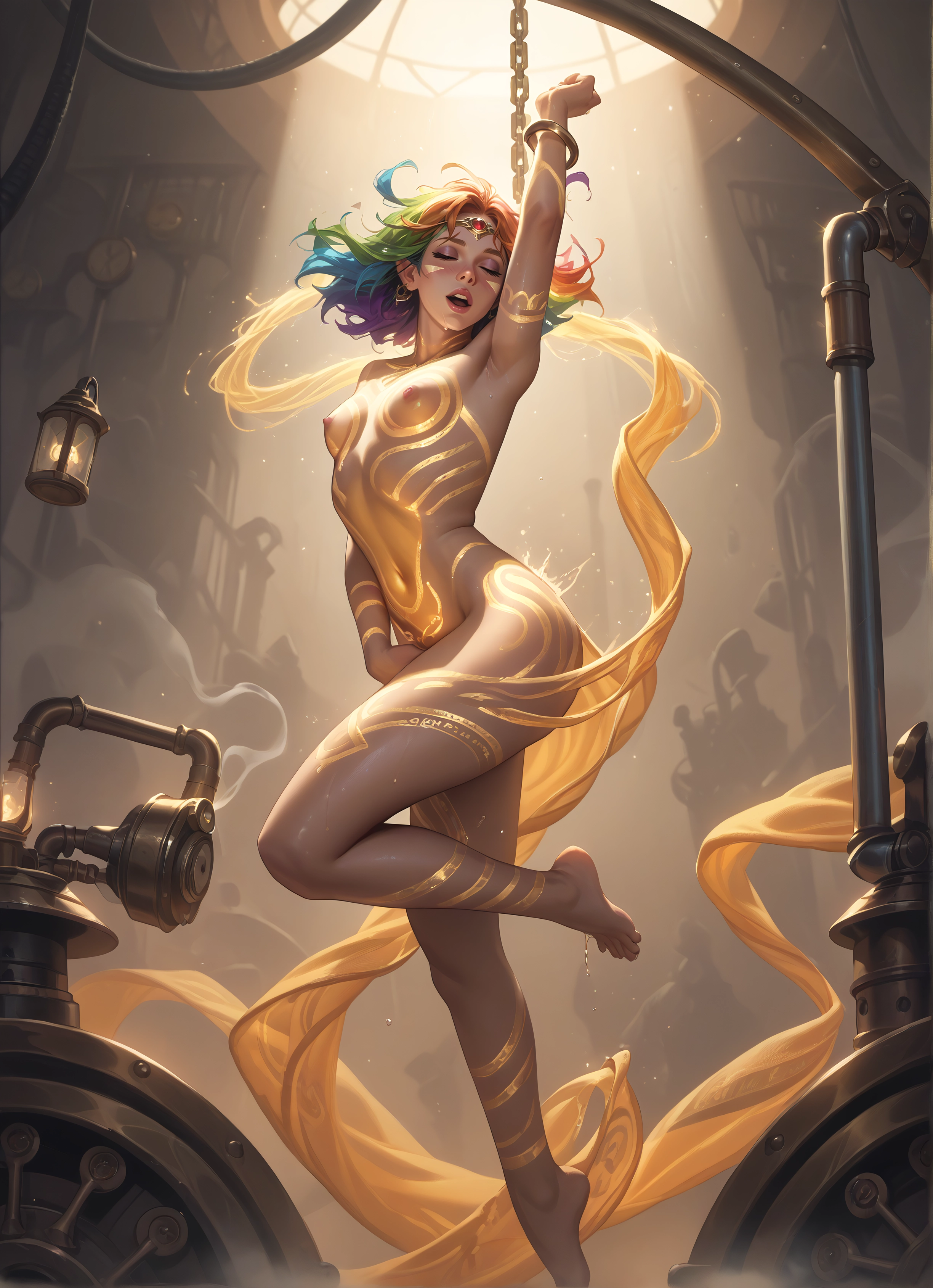 1girl, breasts, nipples, barefoot, nude, closed eyes · Yamete.gg