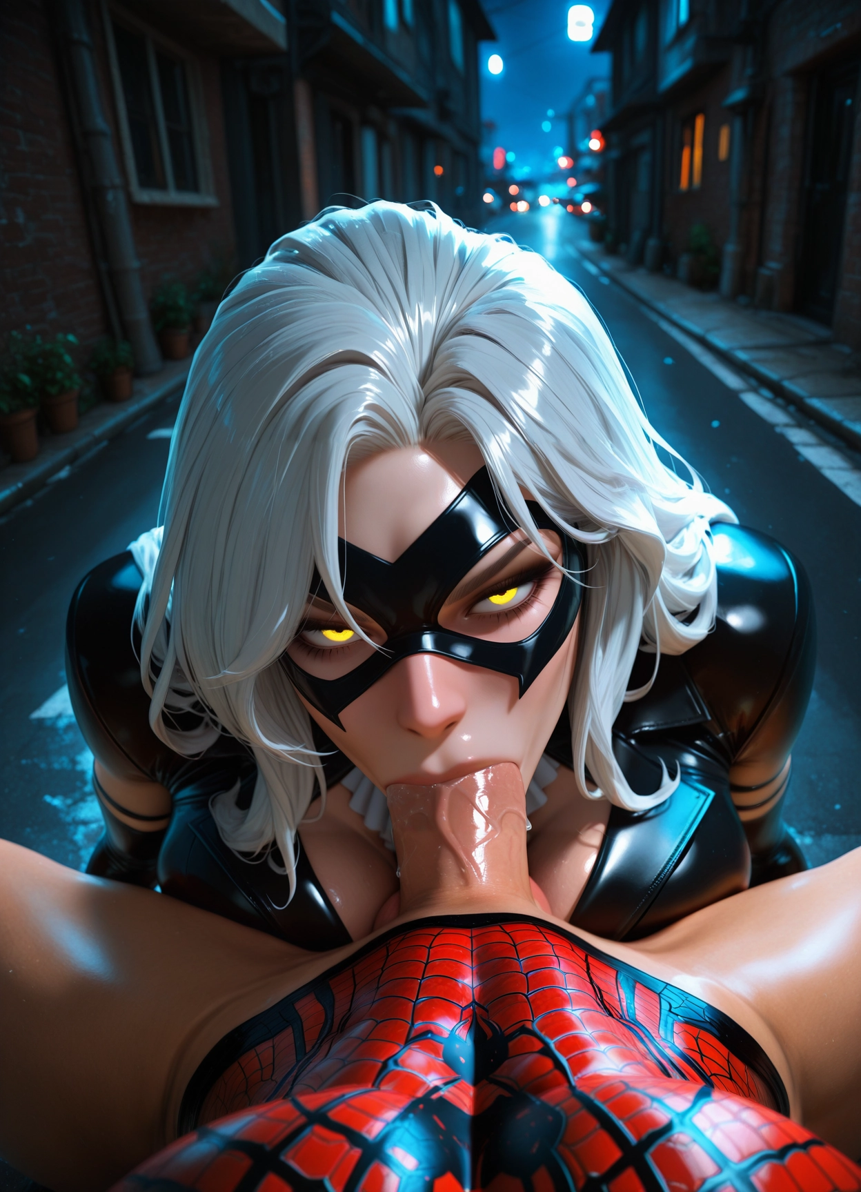 1girl, pov, penis, 1boy, mask, fellatio · Yamete.gg